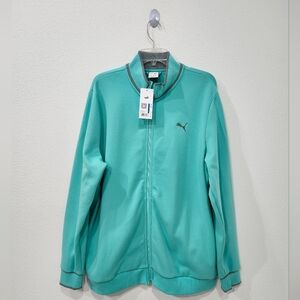 PUMA Vintage Sport Full Zip Track Jacket Aquatic Green Moon Men's Size XL NWT
